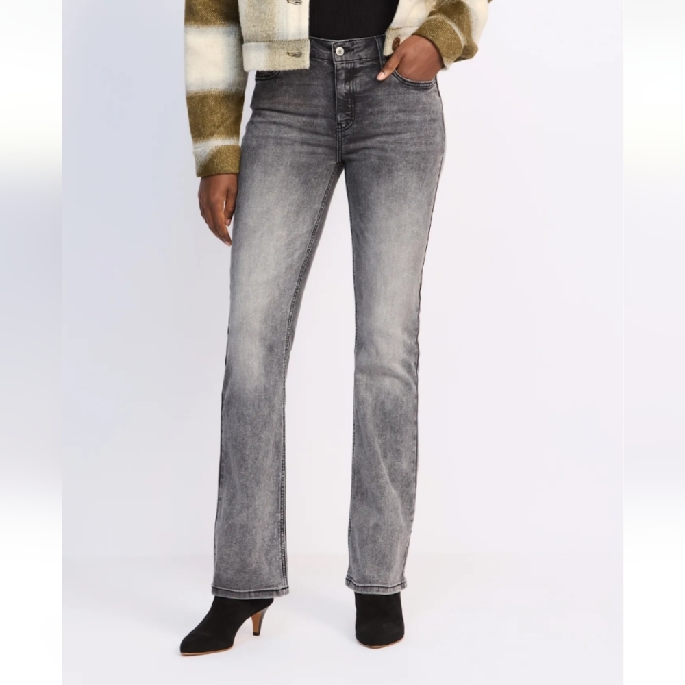 Studio Blue Imogen Mid Rise Bootcut Gray Jeans, Size 14P